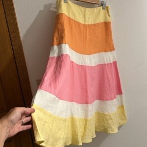 Candy Corn sporty linen skirt for summer size 6